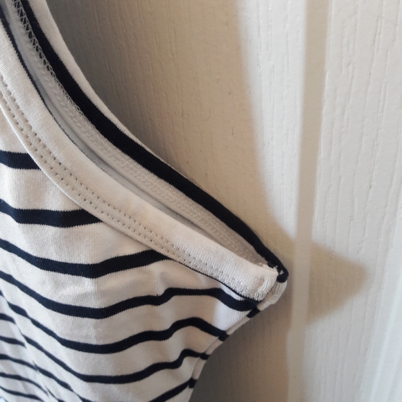 NWOT Navy & White Stripe Dress Sz L - Picture 4 of 16